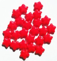 25 12mm Opaque Red Star Beads